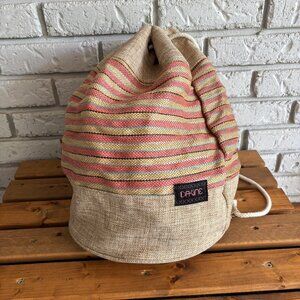 DAKINE Striped Tweed Bucket Bag Backpack Boho Beachy Festival Coastal
